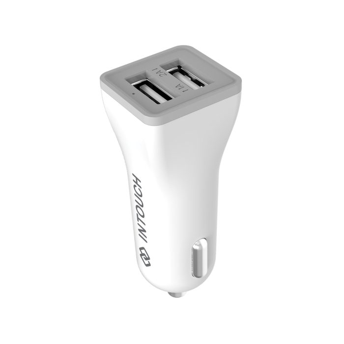 INTOUCH SILV DUAL C CHARGER 2.1A WHITE